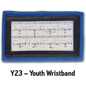 Wristband Interactive Y23 - Football Wristbands - Wrist Coach - QB Wristband - Football Play Wristbands - Playbook Wristband (Blue, 8 Pack)